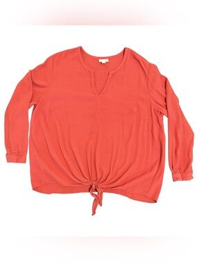 J. Jill rayon salmon tie-front blouse 2X